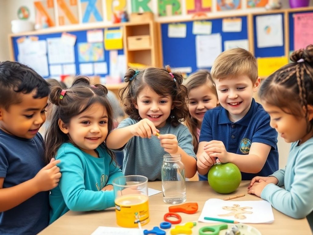 Copii curioși învățând prin activități practice.